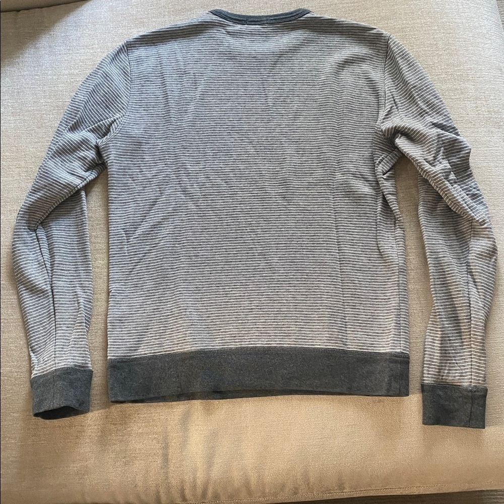 Hugo Boss Abruzzi 14 Slim Fit Crewneck Gray Striped Long Sleeve Sweater Size M - Picture 6 of 10